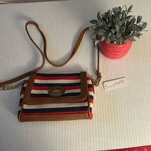 Charming Charlie cross body red,white and blue purse